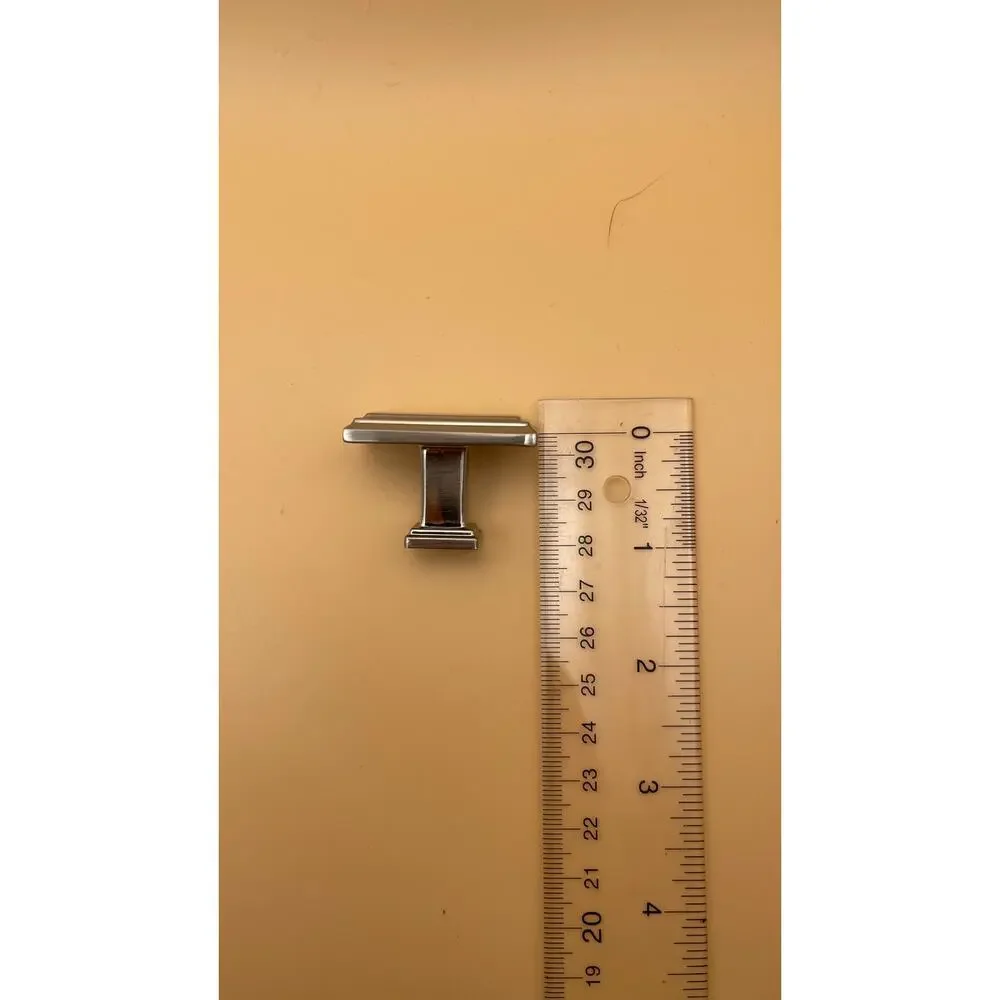 Alzassbg 6 Pack Brushed Satin Nickel Rectangle Cabinet Knobs 1.3” 32mm AL6072SN